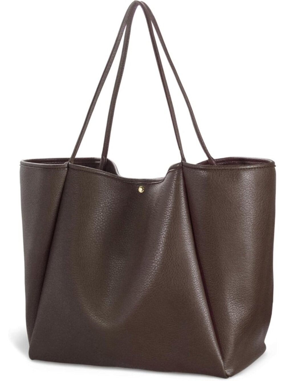 Women's Coffee Vegan Leather Weekender Bag Shopper Handbag Travel Tote Purse